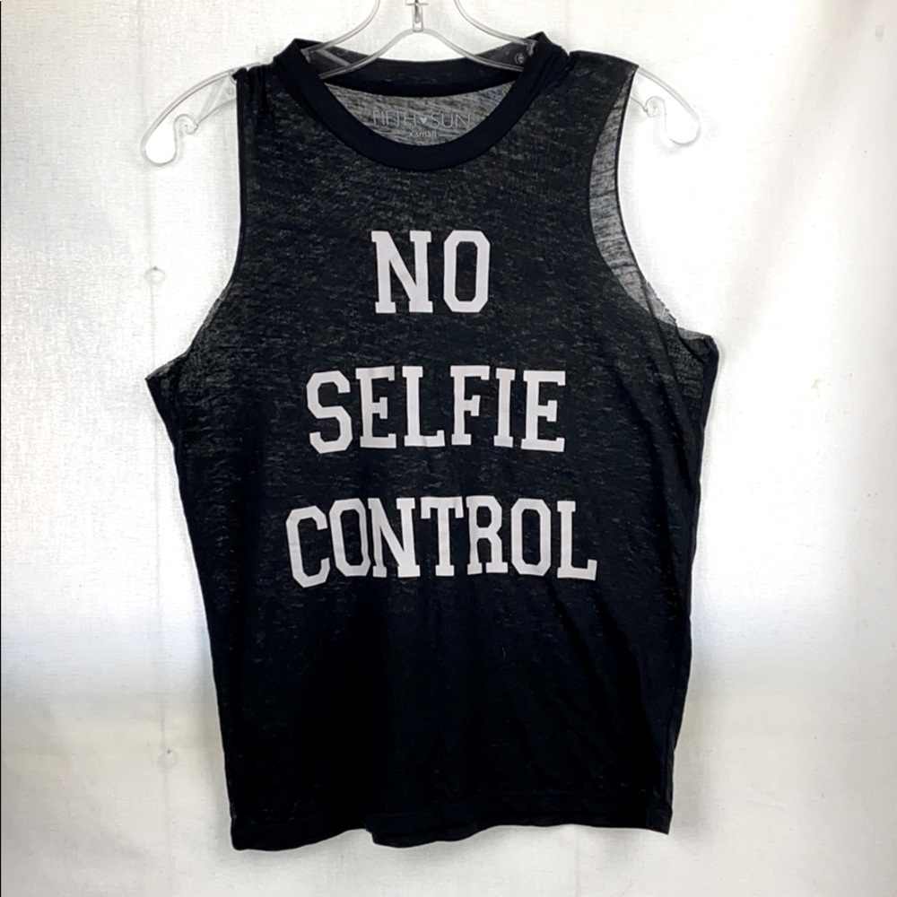 💋 Fifth Sun Black Muscle T tank No Selfie Control